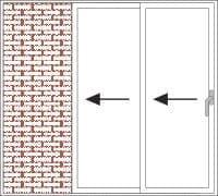 Intelaiatura galandage con 2 guide - apertura a sinistra