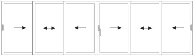 Porte scorrevoli 6 ante