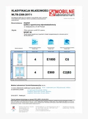 Certificato ITT 7Stars finestra